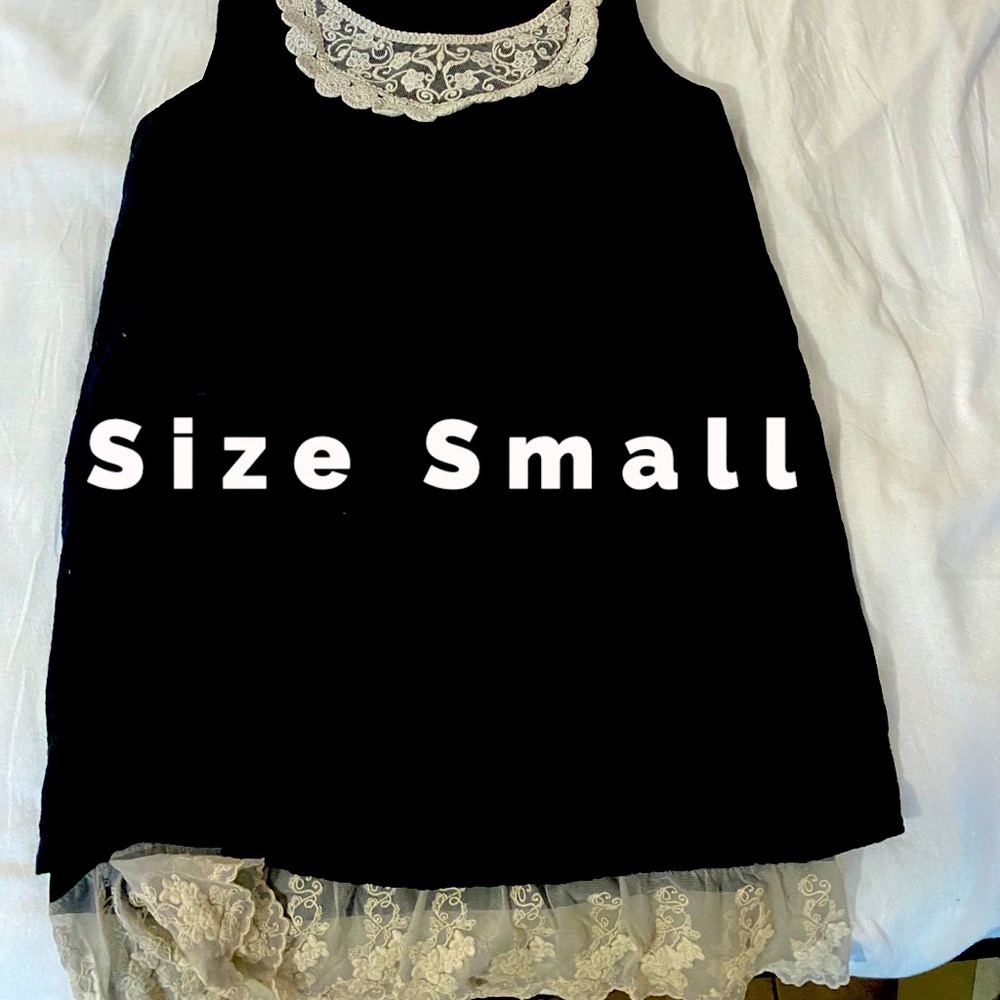 Lace trim shift dress VINTAGE size s/m